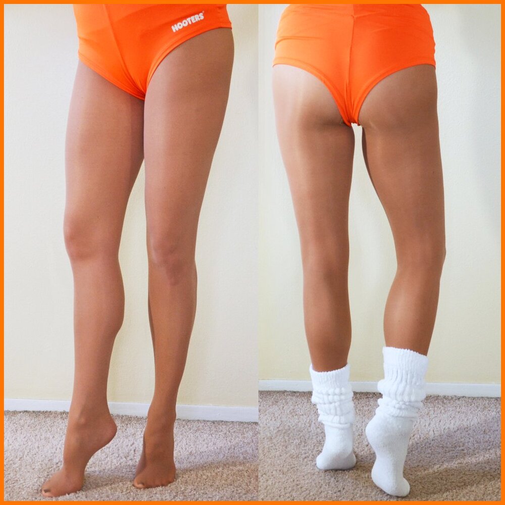 NEW TAMARA (HOOTERS) SUNTAN LARGE SHEER TIGHTS / PANTYHOSE & WHITE SLOUCH SOCKS